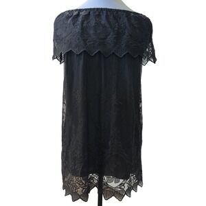 Express Black Off Shoulder Lace Overlay Top Size Small Whimsygoth Lace Party